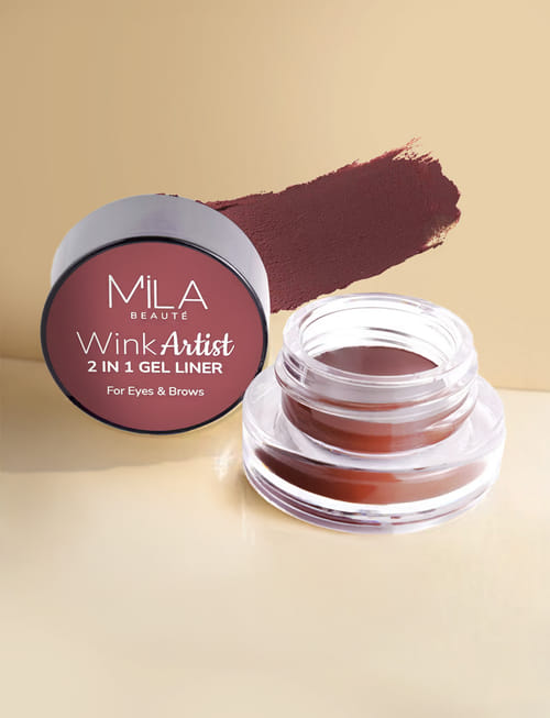 Wink Artist Gel Liner 2in1 With Brush Waterproof Eyeliner Upto 36hrs - Brown