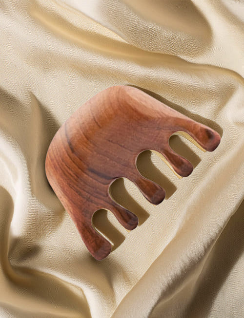 Wooden Head Massage Comb