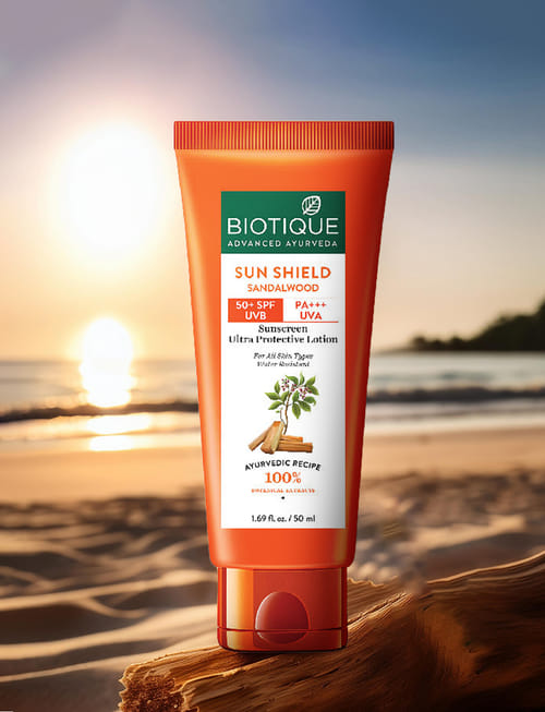 Sun Shield Sandalwood 50+Spf Sunscreen Lotion