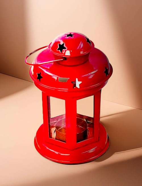 Christmas Vintage Lantern - Red
