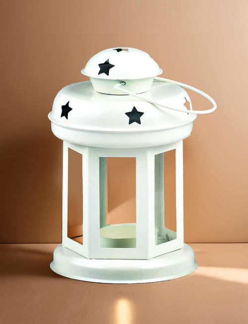 Christmas Vintage Lantern - White
