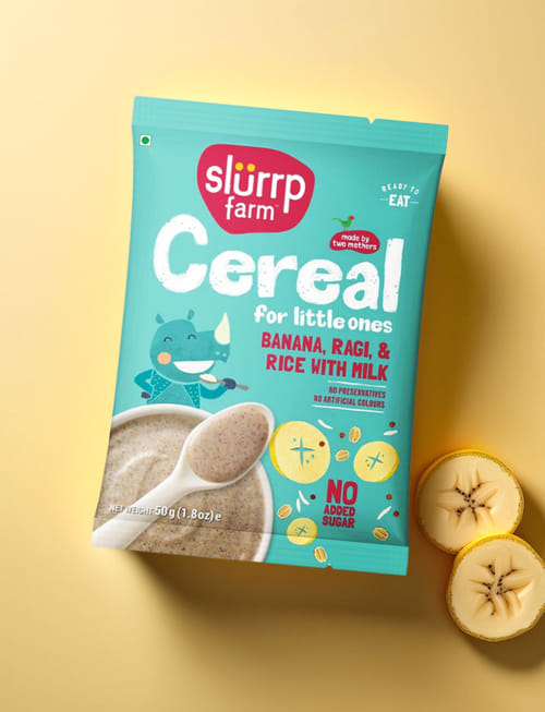 Cereal For Little Ones : Banana , Ragi & Rice With Milk