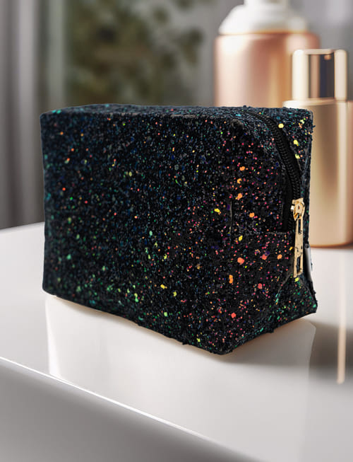 Black Glitter Vanity Pouch