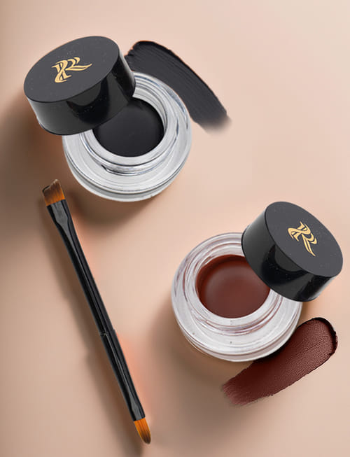 2 In 1 Waterproof & Smudge Proof Gel Eyeliner & Kajal (Black, Brown)