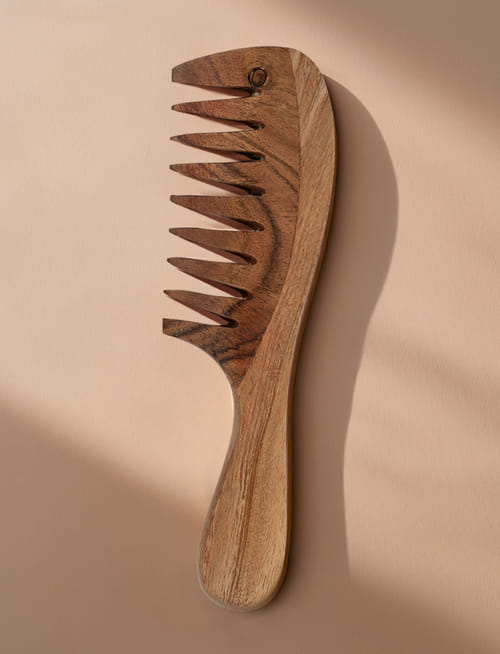 Wooden Curly Hair Comb