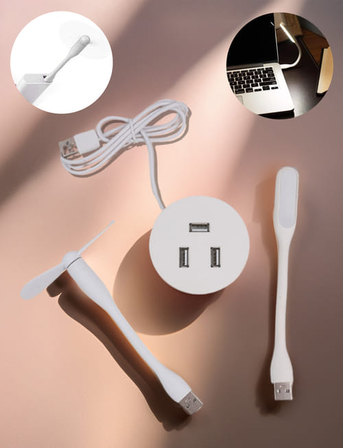 Usb Fan & Light Port Combo