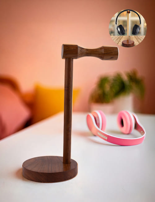 Wooden Headphone Stand