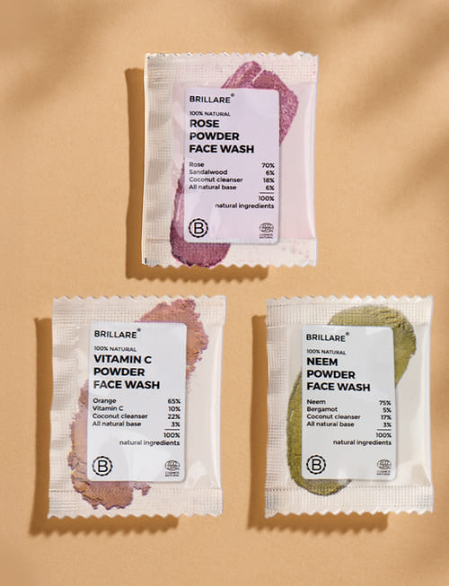 Vitamin C, Neem, And Rose Powder Face Wash Trio Vitamin C, Neem, And Rose Powder Face Wash Trio