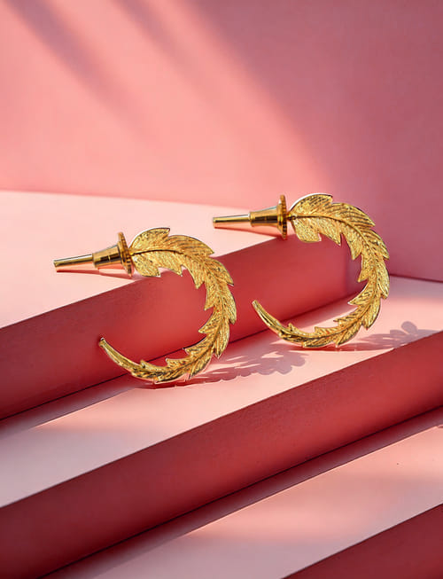 Feather Hoops- Gold