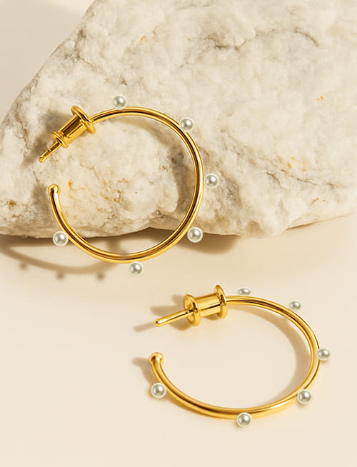 Pure Pearl Hoops
