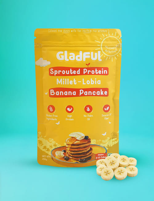 Banana Pancake Mix With Sprouted Millets And Lobia Masoor Protein