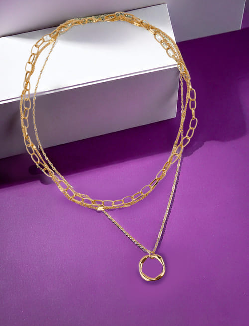 Multi Layer Geometric Harmony Gold Necklace