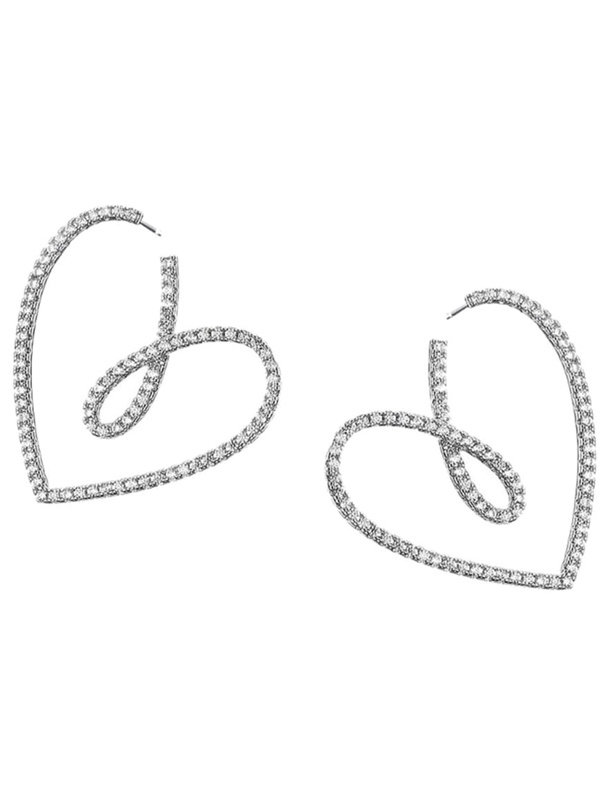 Sparkling Heart Swirls Pin Earrings – thumbnail 2