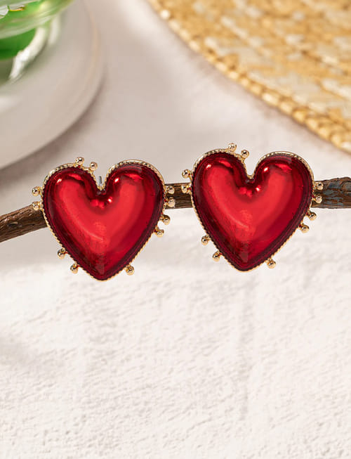 Scarlet Love Studs Pin Earrings