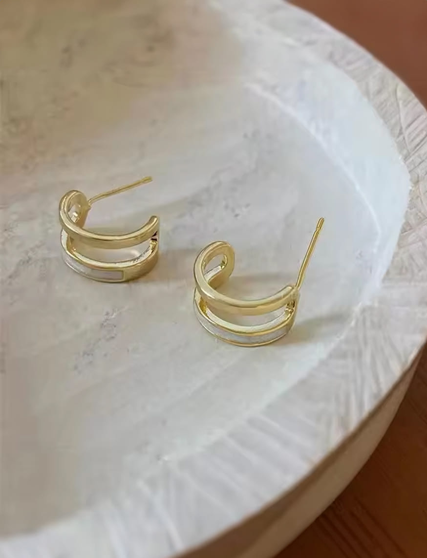 Crystal Gleam Bars Pin Earrings