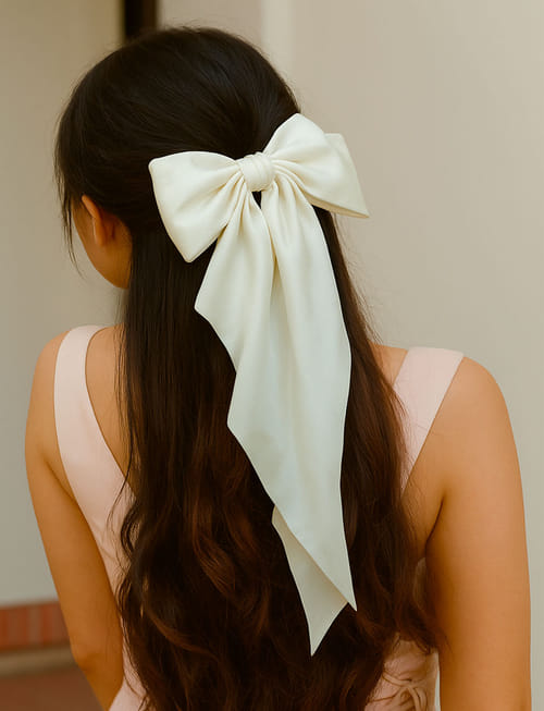 Hair Bow - White Hair Bow - White