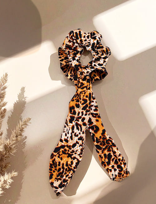 Cheetah Print All Orange Scrunchie