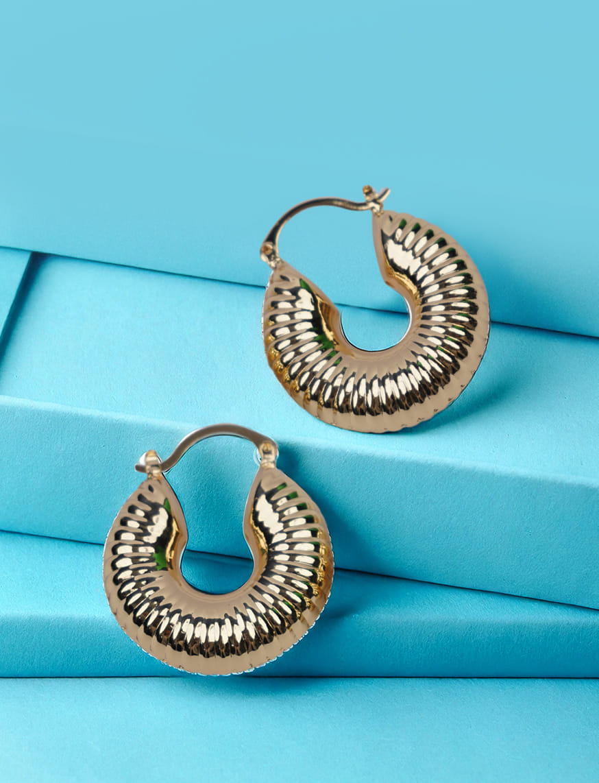 Golden Coil Hoops Earrings