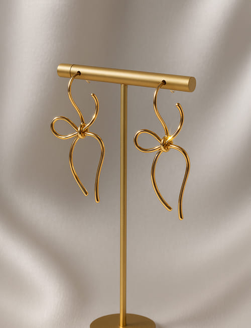 Golden Statement Earrings - STYL000001