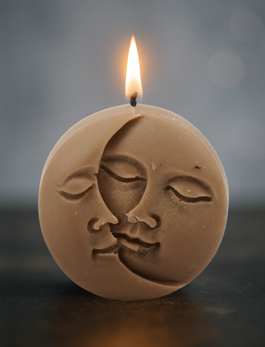 Moon Faced Candle