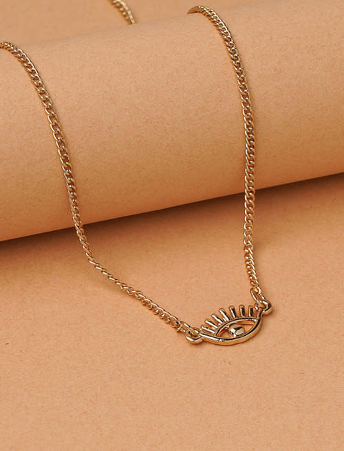 Evil Eye Charm Necklace - Golden