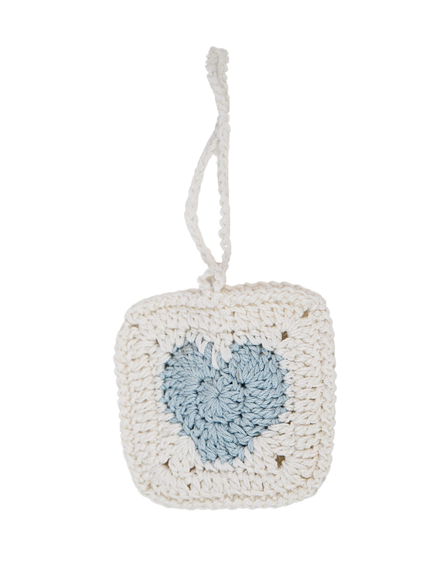 Crochet Heart Airpod Cover Blue – thumbnail 2