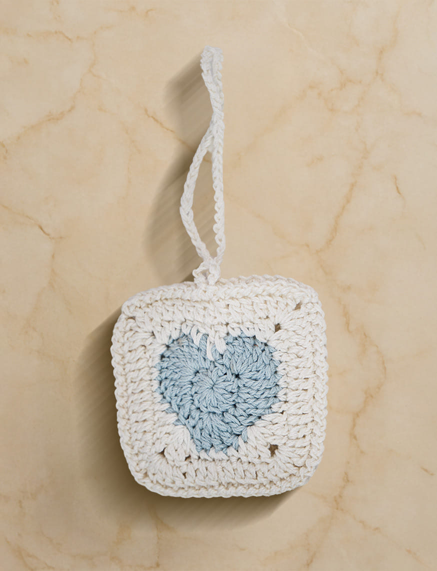 Crochet Heart Airpod Cover Blue