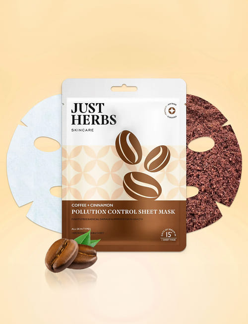 Coffee Sheet Mask With Cinnamon For Pollution Control