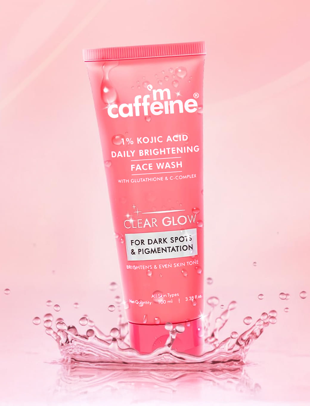 CLEAR GLOW 1% Kojic Acid Daily Brightening Face Wash For Dark Spots & Pigmentation