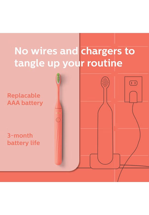 One Electric Toothbrush By Sonicare - Micro Vibrations, Soft Bristles - Miami Coral – thumbnail 5