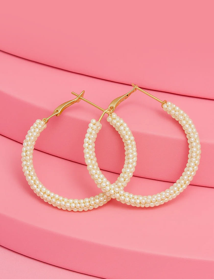 Pearl Embrace Hoops