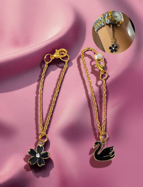 Watch Charm - Flower & Swan Watch Charm - Flower & Swan