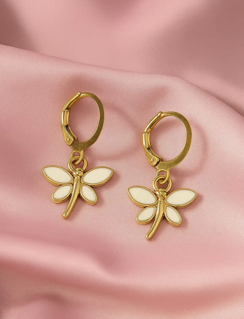 White Dragonfly Earrings White Dragonfly Earrings