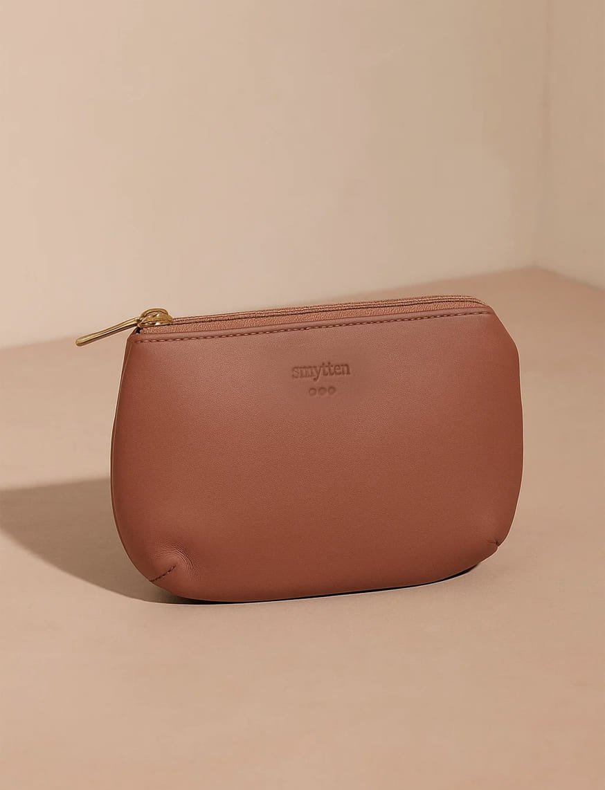 Leather Travel Pouch - Pink