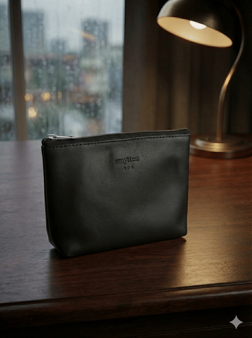 Vegan Leather Pouch - Black