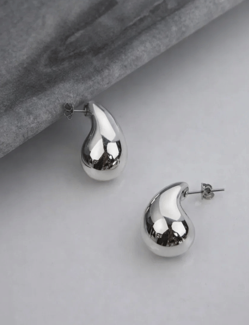 Liquid Silver Drops Earrings