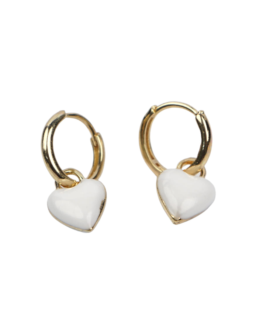 White Radiance Hearts Pin Earrings – thumbnail 2