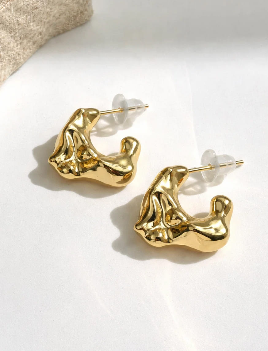 Retro Gold Pin Earrrings