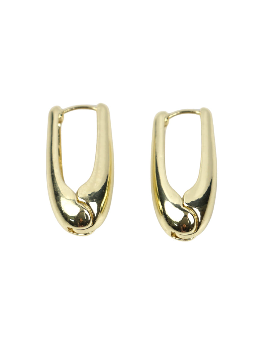 U Shape Oval Hoop Earrings – thumbnail 2