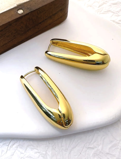 U Shape Oval Hoop Earrings