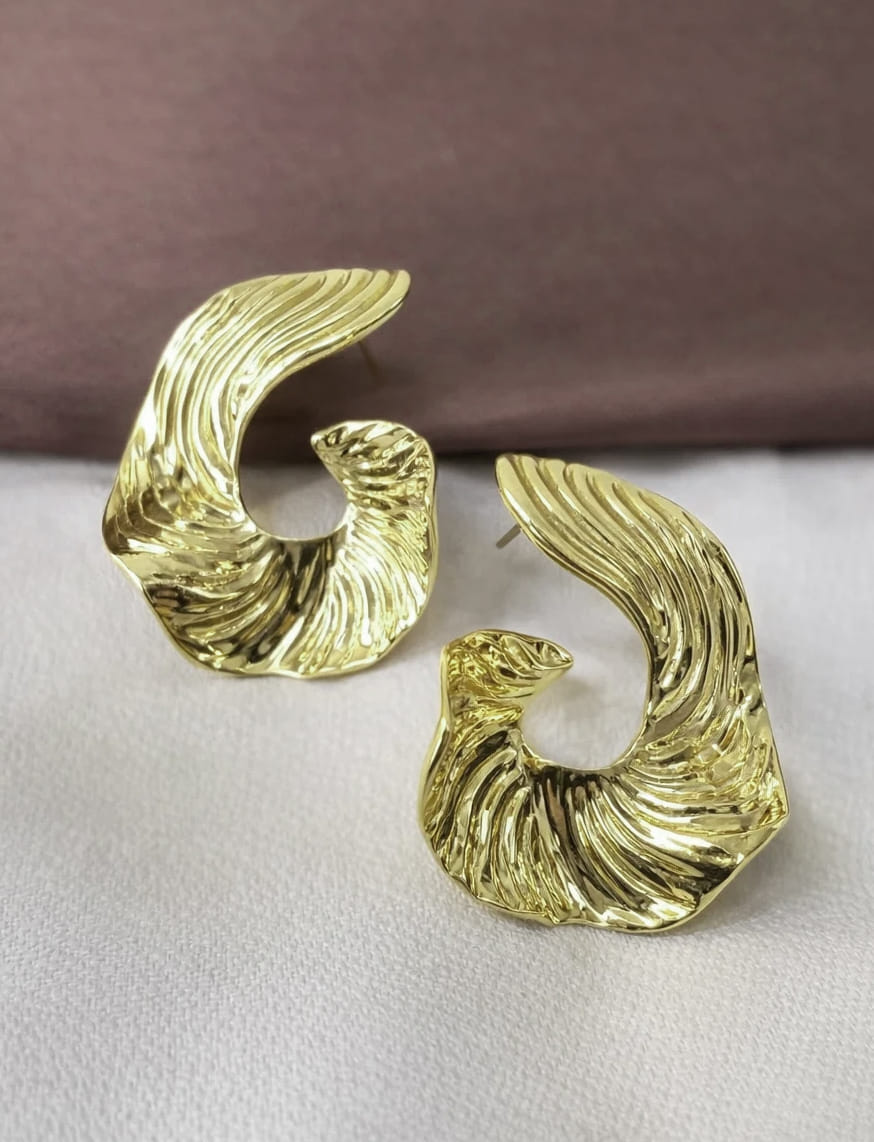 Irregular Abstract Golden Pin Earrings
