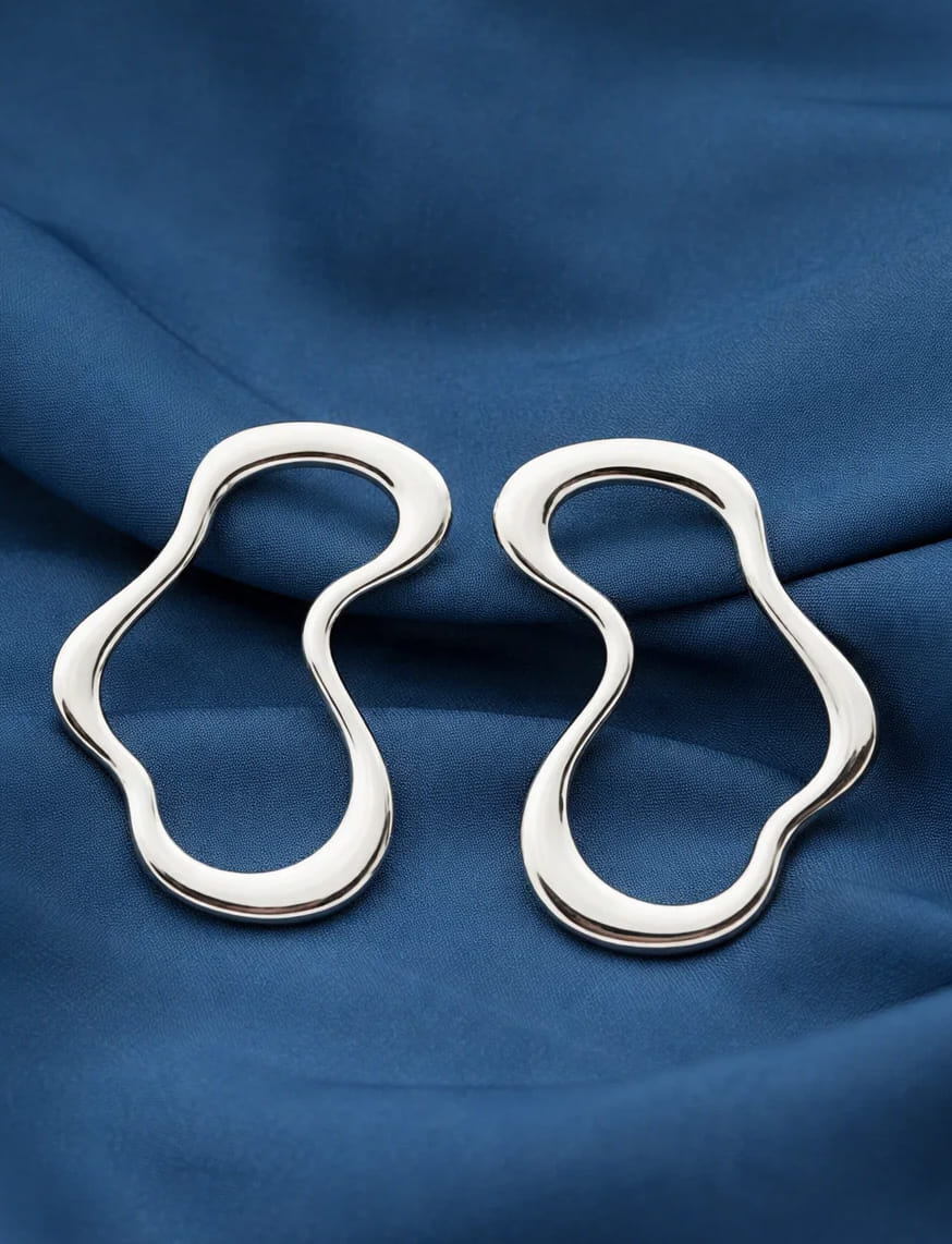 Irregular Silver Stud Earrings