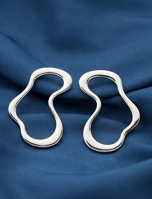 Irregular Silver Stud Earrings