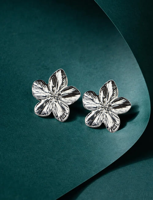 Sliver Flora Pin Earrings