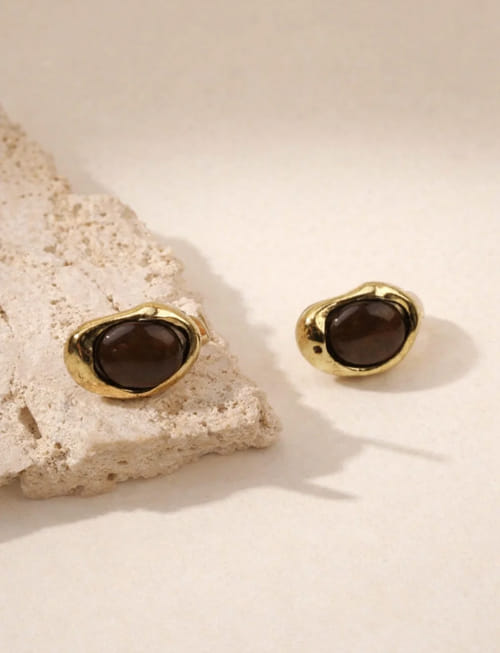Midnight Gold Stud Earrings Midnight Gold Stud Earrings