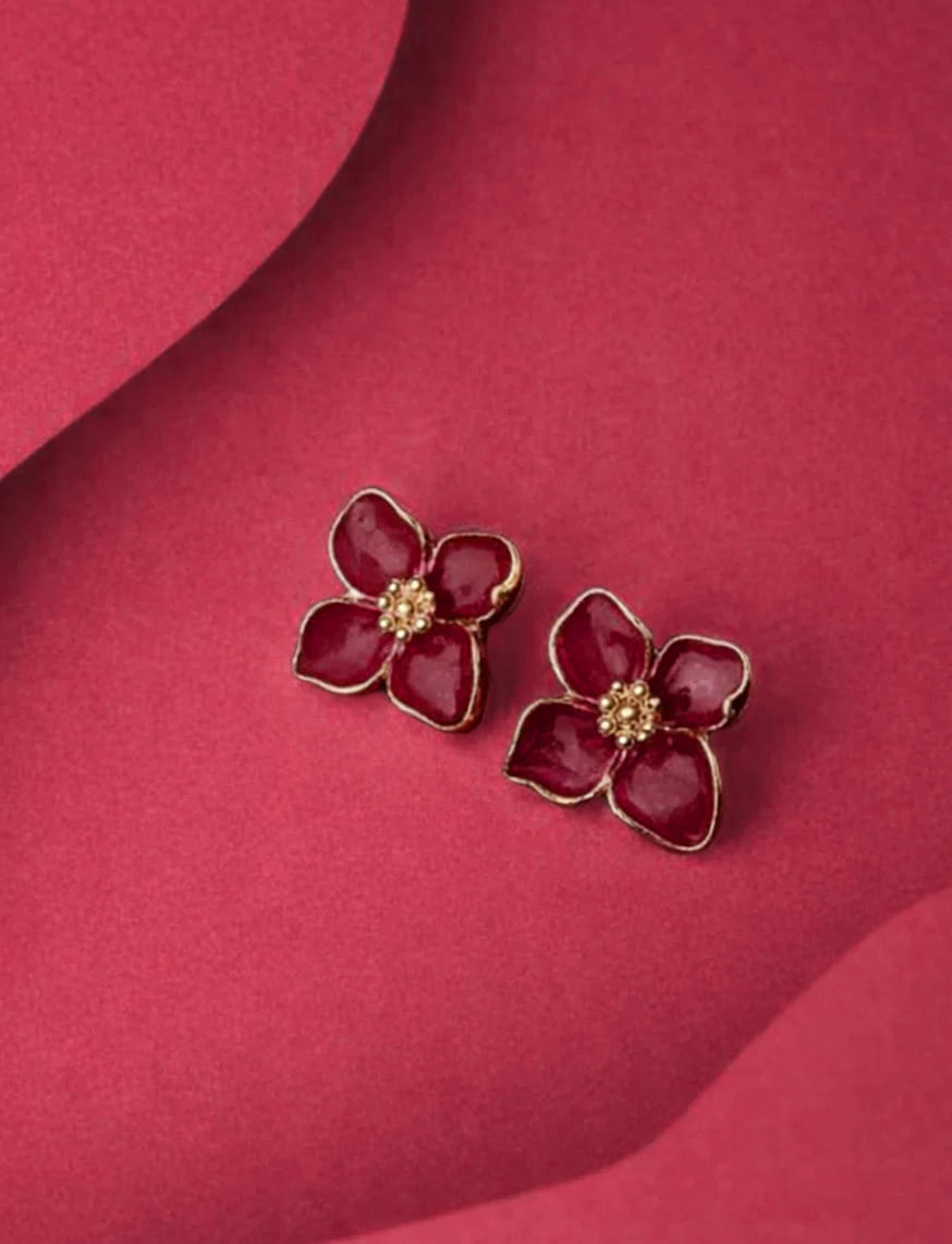 Ruby Bloom Studs Earrings