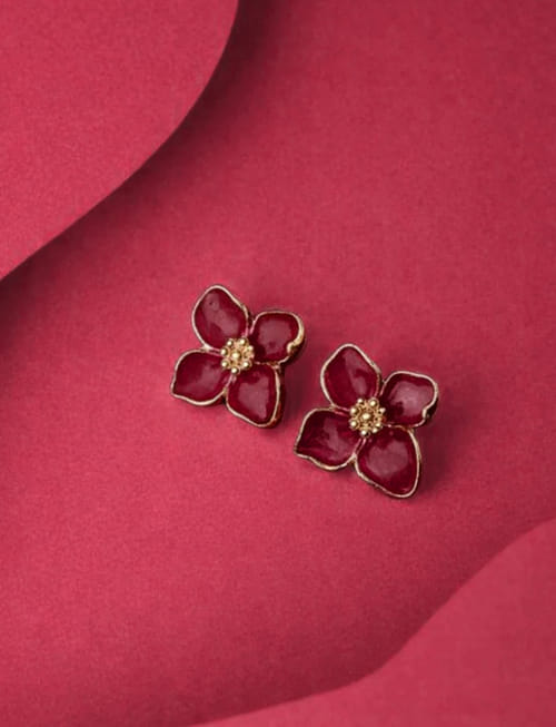Ruby Bloom Studs Earrings