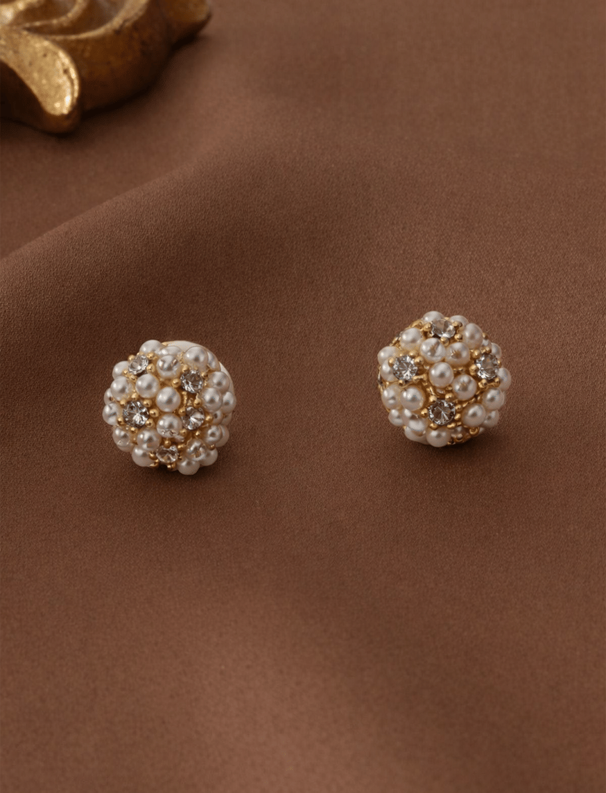 Pearl Bloom Studs Pin Earrings
