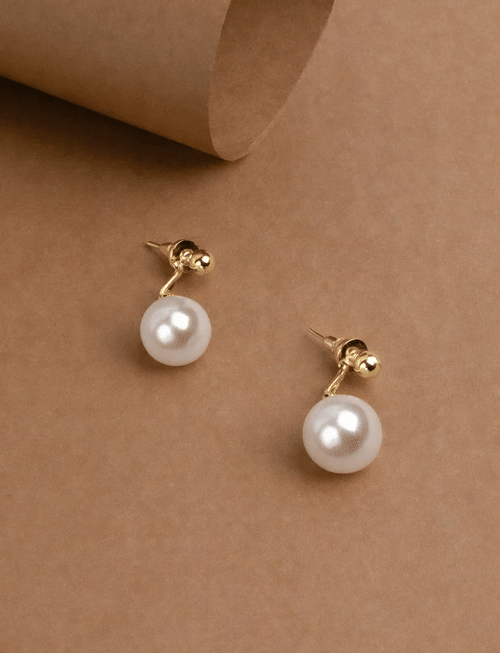 Pearl Drop Pin Earrings