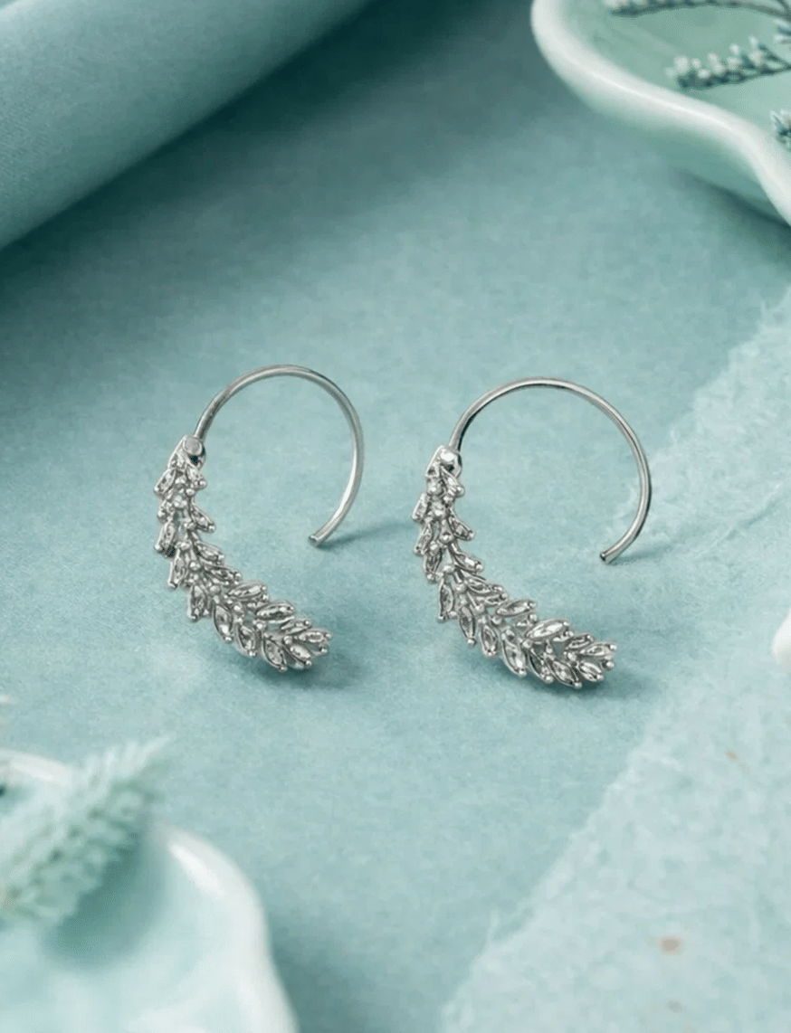 Wheat Silver Hoop Earrings